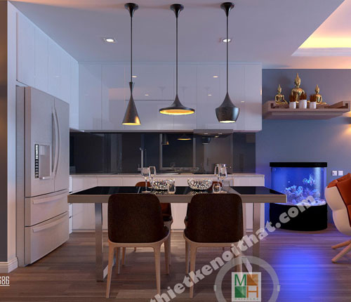  Kính màu đen ốp bếp