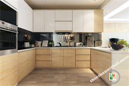 Kính ốp bếp trơn màu đen