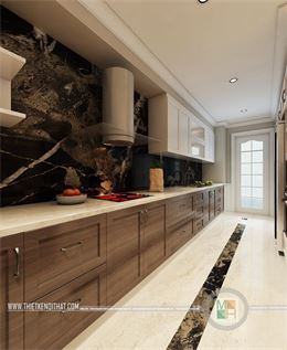 Kính bếp màu đen họa tiết độc đáo tại chung cư cao cấp