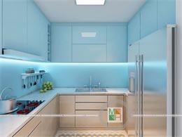 KÍNH MÀU ỐP BẾP CĂN HỘ CHỊ TÀI GÒ VẤP