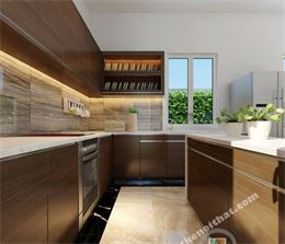 Kính bếp vân gỗ độc đáo