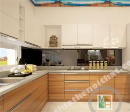Kính ốp bếp màu đen